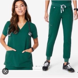 Hunter green Figs scrubs